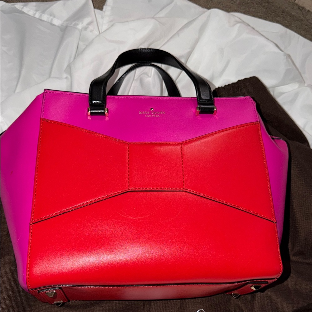 Kate Spade Red and Pink Satchel BEAU